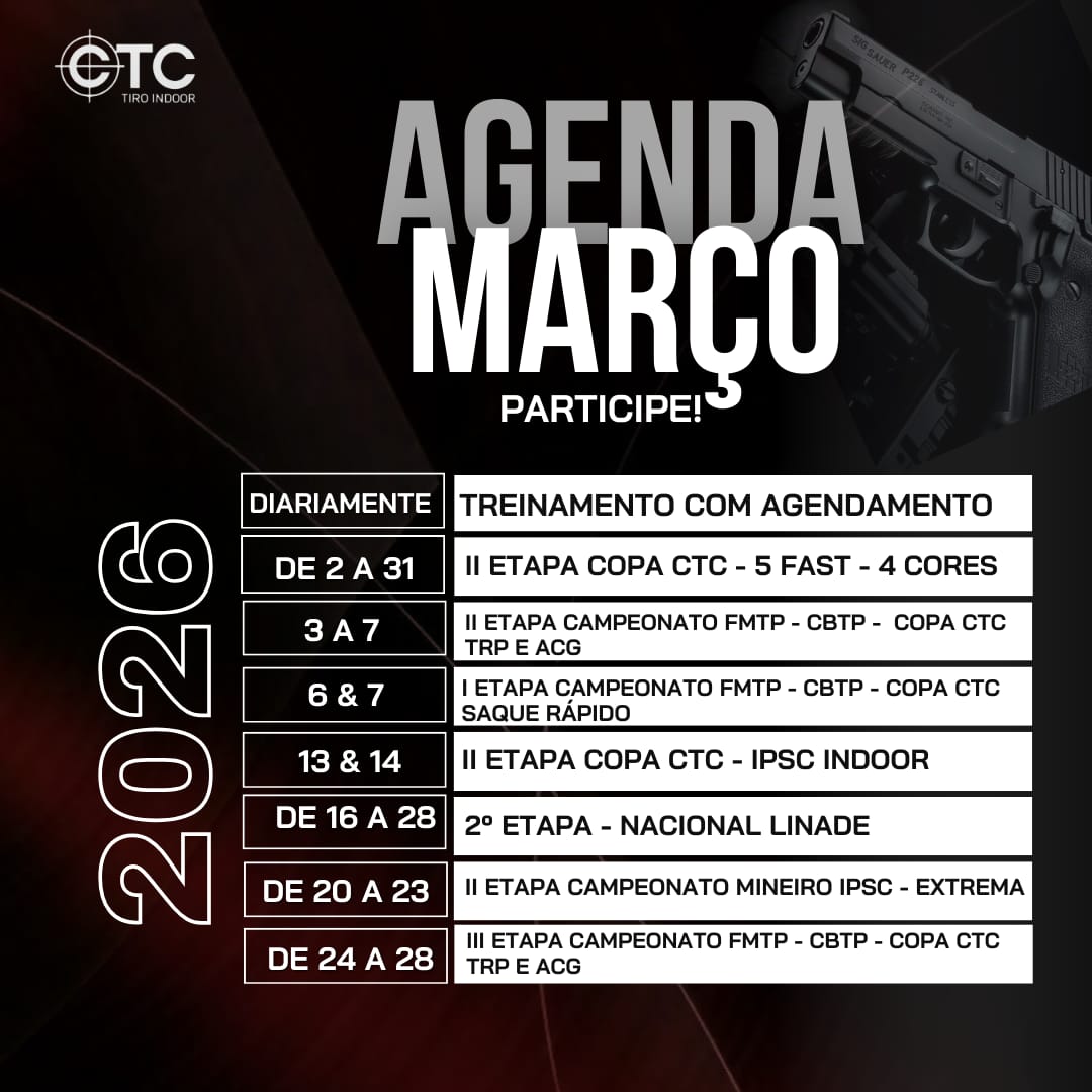 Março começou com tudo!!!! Muitas Provas para você se divertir bastante e elevar ainda mais seu tiro!